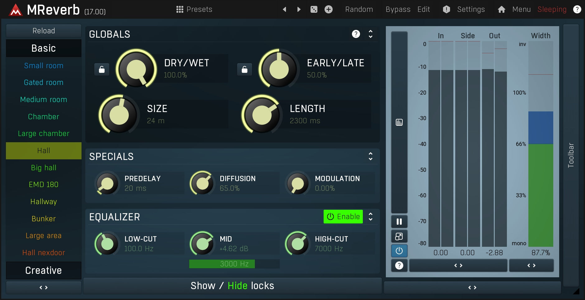 MELDA Virtual Processors MELDA MReverb Reverb – Professional Audio Software & Plugin