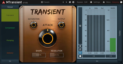 MELDA Virtual Processors MELDA MTransient Transient Shaper – Professional Audio Software & Plugin