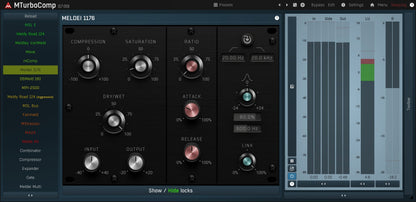 MELDA Virtual Processors MELDA MTurboCompLE Compressor – Professional Audio Software & Plugin