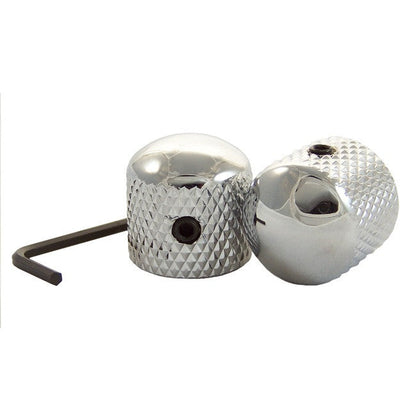 Mighty Mite Guitar Parts Chrome Mighty Mite MMNS006B/C/G Dome Knob 2PK