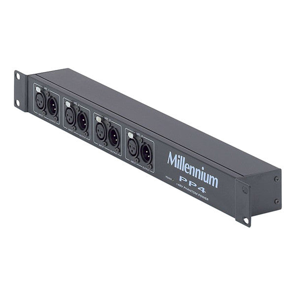 millenium microphone accessories millenium pp4 4-channel phantom power adapter