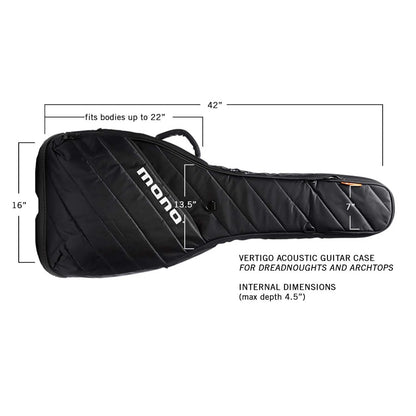 Mono Creators Acoustic Guitar Gigbags Black Mono Creators M80-VAD Vertigo Acoustic Guitar Bag 
