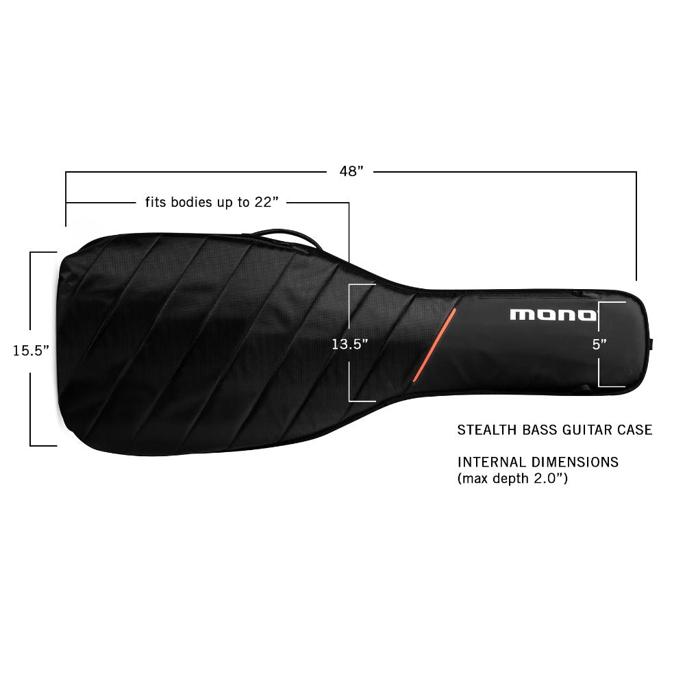 Mono Creators Bass Guitar Cases Black Mono Creators M80-STEB Stealth Electric Bass Guitar Case