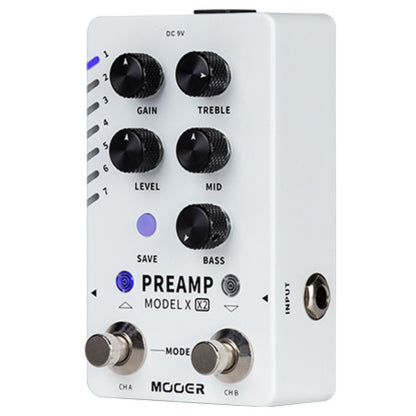 Mooer Amp Emulator Pedals Mooer PREAMP Model X2 Digital PreAmp Pedal