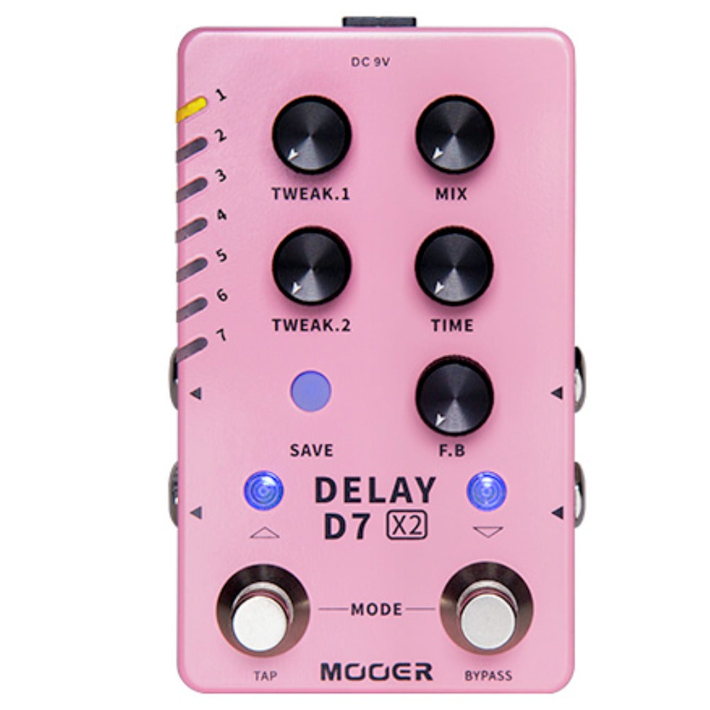 Mooer Delay Pedals Mooer D7 Delay X2 Dual Footswitch Stereo Delay Pedal