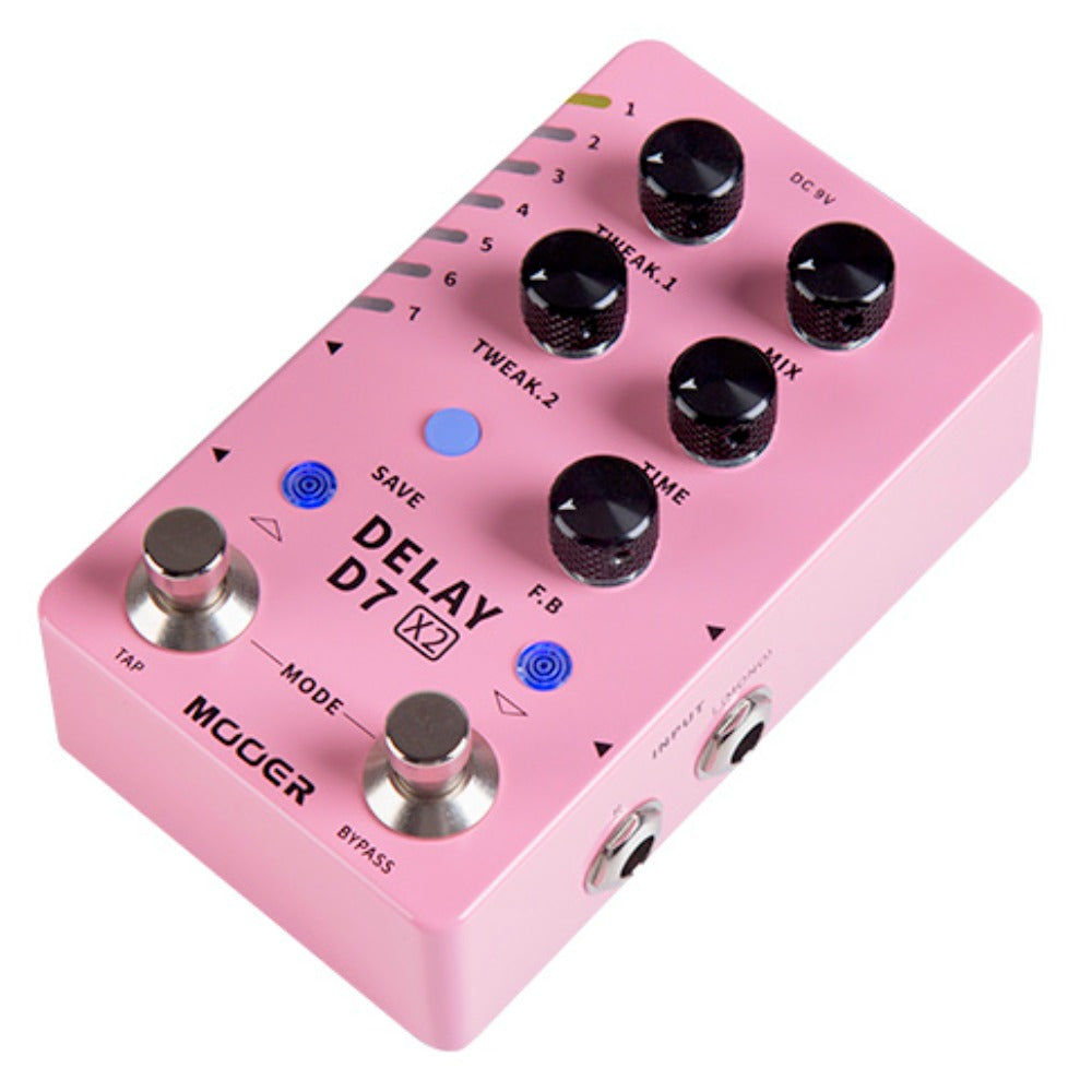 Mooer Delay Pedals Mooer D7 Delay X2 Dual Footswitch Stereo Delay Pedal