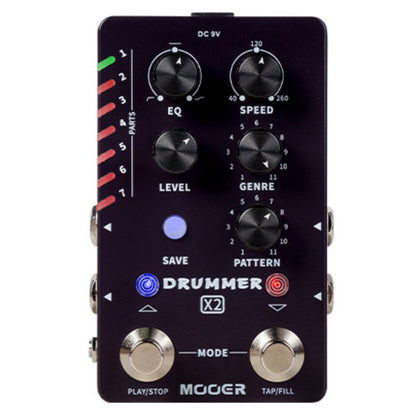 Mooer Drum Pedals Mooer Drummer X2 Dual Footswitch Drum Machine Pedal