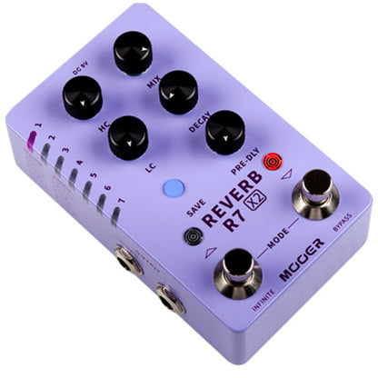 Mooer Reverb Pedals Mooer R7 Reverb X2 Dual Footswitch Stereo Reverb Pedal