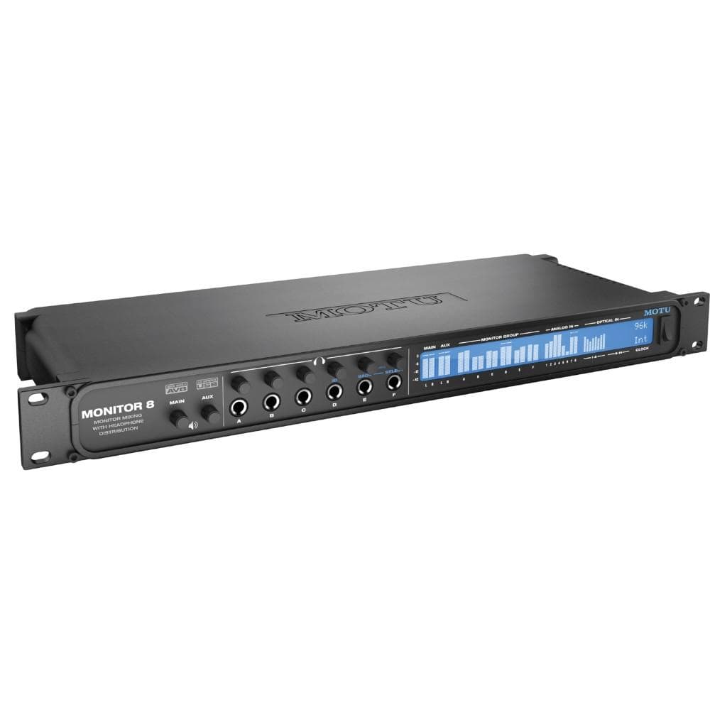 motu audio interfaces motu monitor 8 - 24 x 16 x 8 monitor mixer, 6-channel headphone amp and usb/avb audio interface