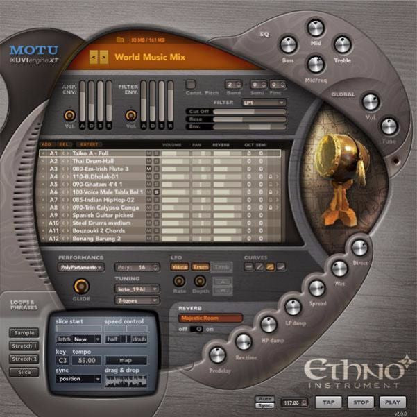 motu daw software ethno instrument 2 universal world/ethnic virtual instrument plug-in