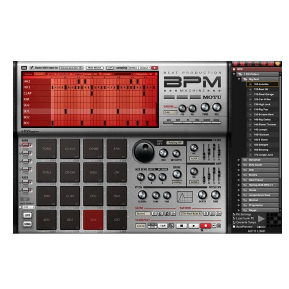 motu virtual instruments motu bpm 1.5 advanced urban rhythm virtual instrument