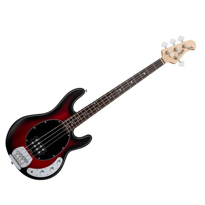 Music Man Bass Guitars Ruby Red Burst Satin Sterling By Music Man StingRay 4 4-String Bass Guitar