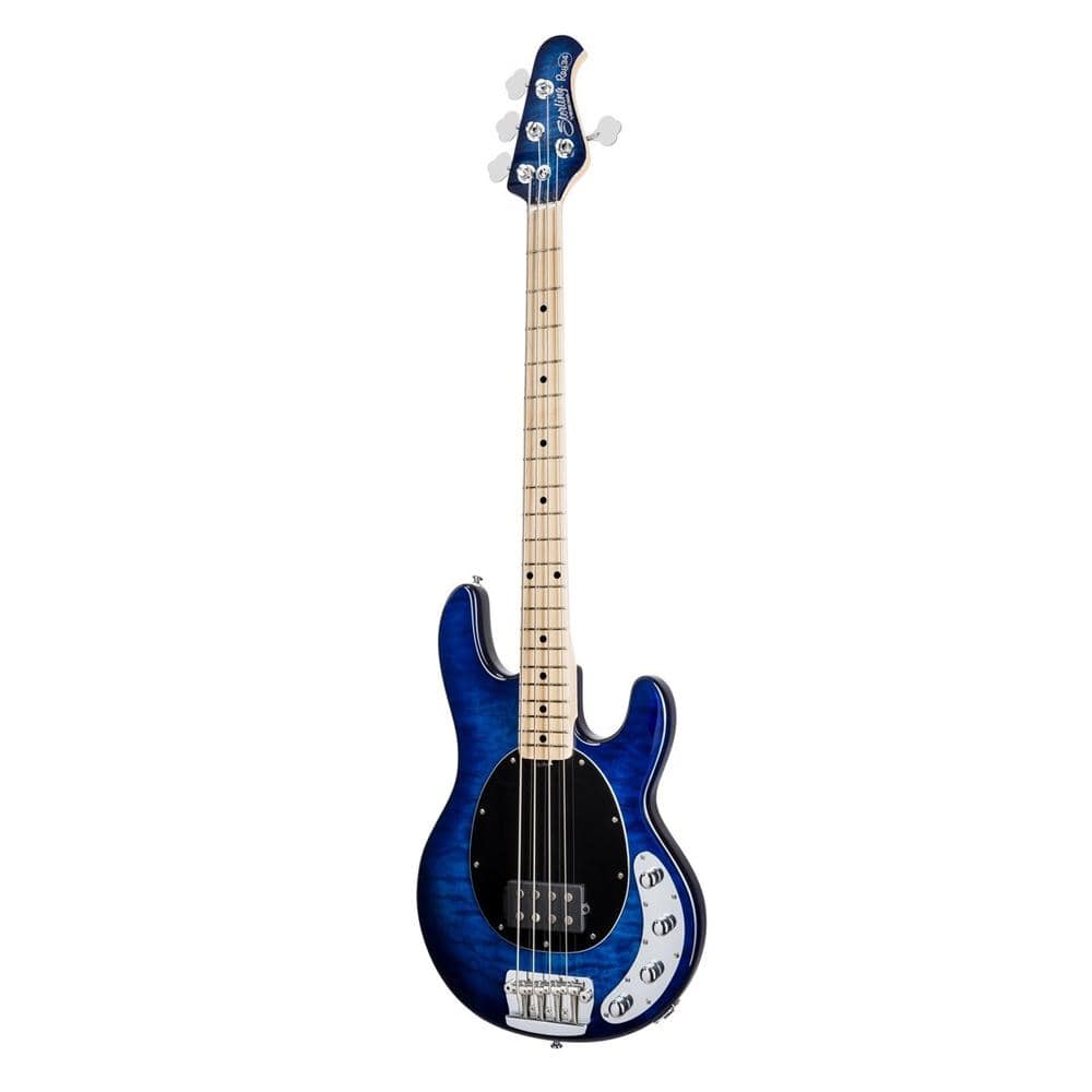 music man bass guitars sterling by music man ray34 qm 4 string electric bass guitar