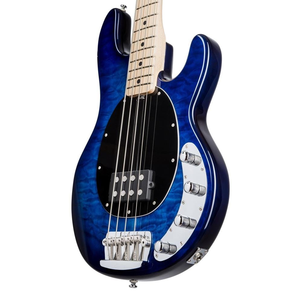 music man bass guitars sterling by music man ray34 qm 4 string electric bass guitar