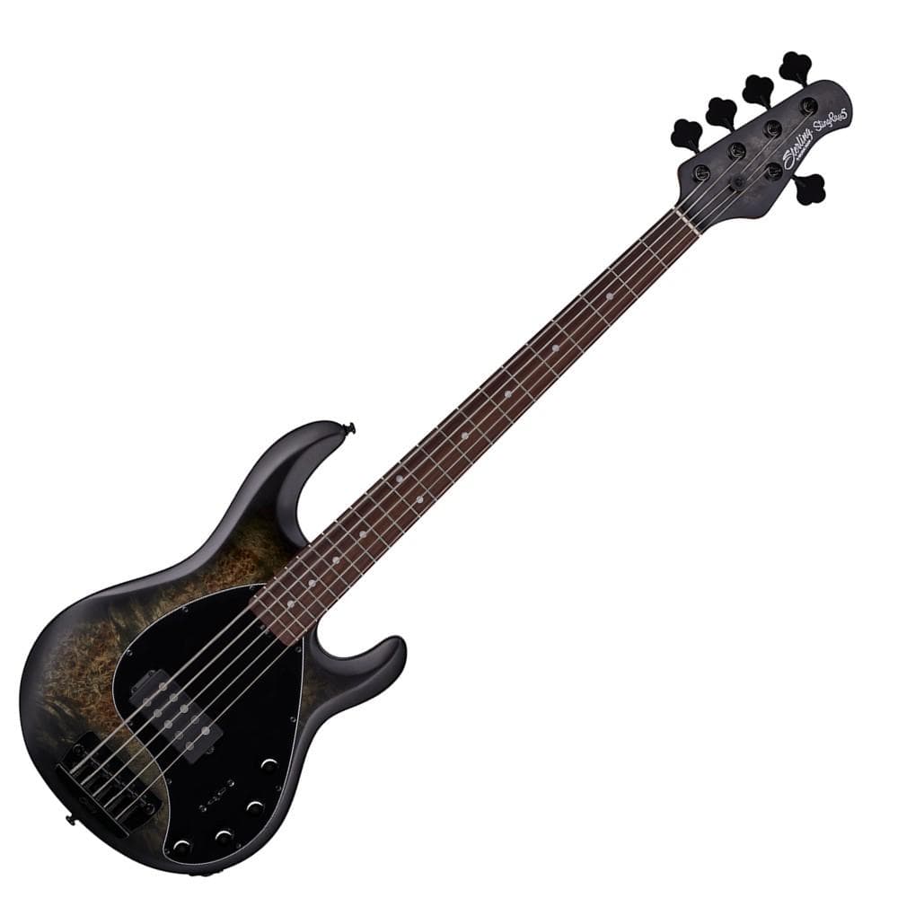 music man bass guitars sterling by music man ray35pb stingray5 bass guitar - trans black satin    #color_trans-black-satin