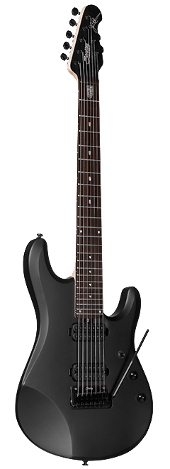 Music Man Electric Guitars Black Satin Sterling by Music Man John Petrucci JP70 7-String Electric Guitar with Gigbag