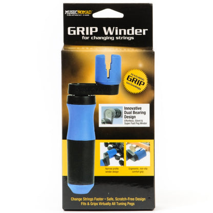 Music Nomad Guitar Accessories Black & Blue Music Nomad MN221 GRIP Rubber Lined Dual Bearing Peg Winder #colour_black-&-blue