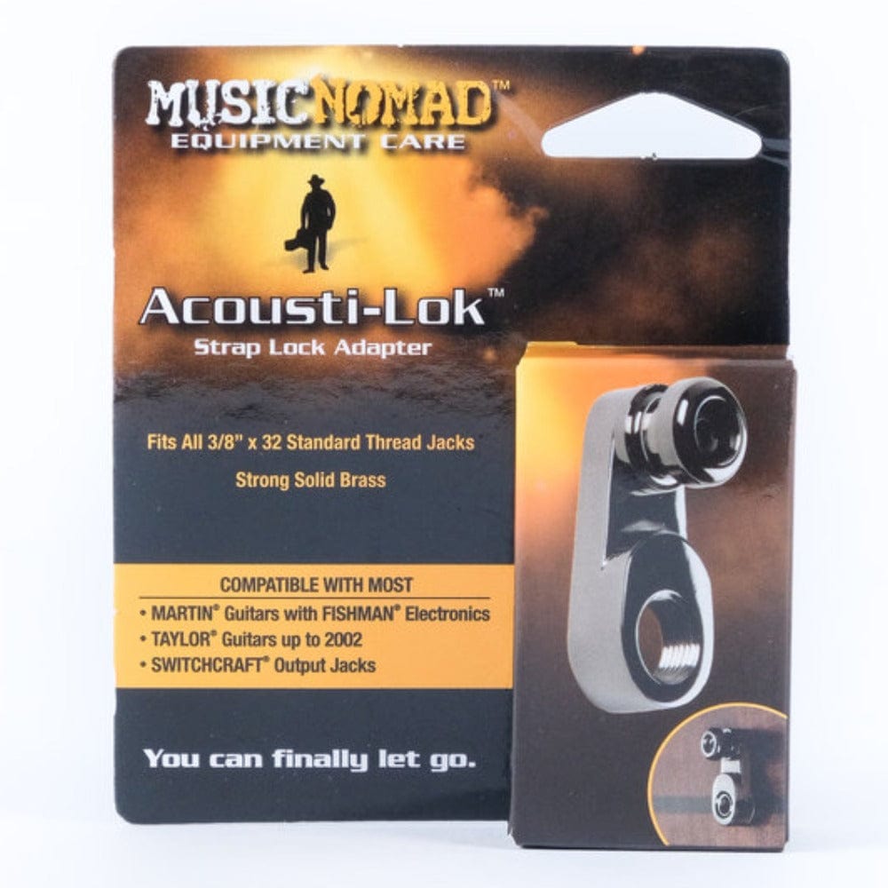 music nomad guitar accessories black music nomad mn270 acousti-lok strap lock adapter for standard output jacks     