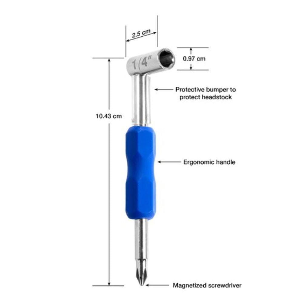 music nomad guitar accessories blue music nomad mn231 1/4\" premium truss rod wrench     