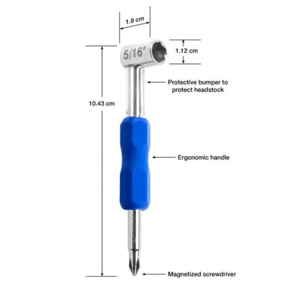 music nomad guitar accessories blue music nomad mn232 5/16\" premium truss rod wrench     
