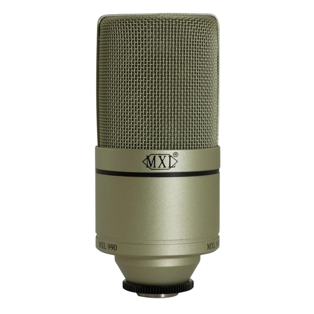 MXL Condenser Microphones MXL 990 Condenser Microphone Complete Bundle Integrated Pop Filter With Shockmount Kit