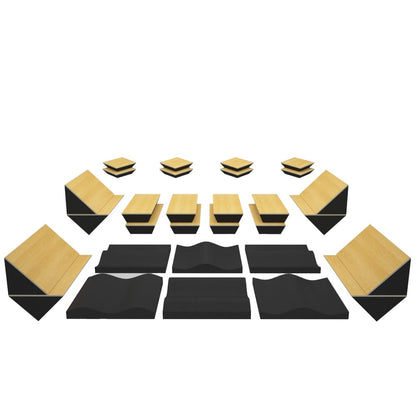 nankarrow sound proofing acoustic treatment maple wood nankarrow studiopanel-m 2nd gen medium room sound proofing acoustic treatment kit   