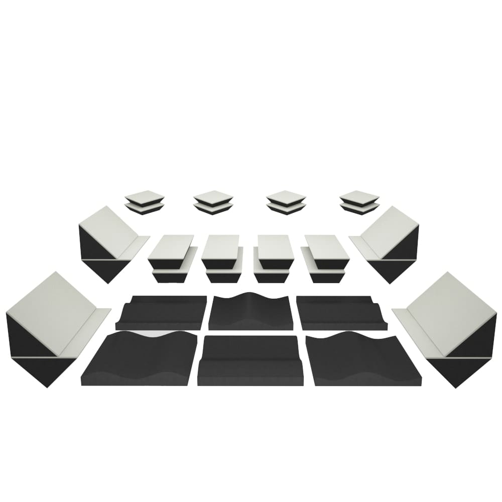 nankarrow sound proofing acoustic treatment white nankarrow studiopanel-m 2nd gen medium room sound proofing acoustic treatment kit   