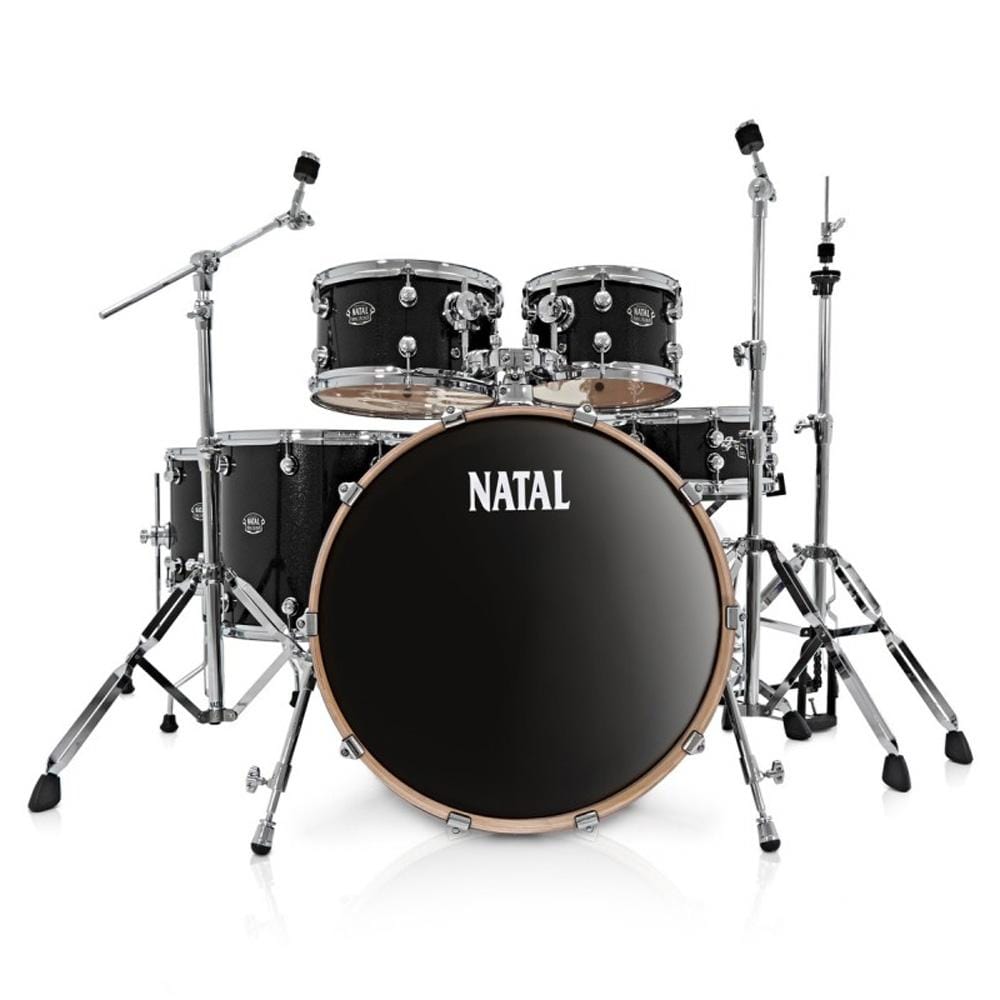 natal acoustic drum kits black natal kar-f20 arcadia series fusion 20 5-piece shell pack acoustic drum kit with hardware & stands    