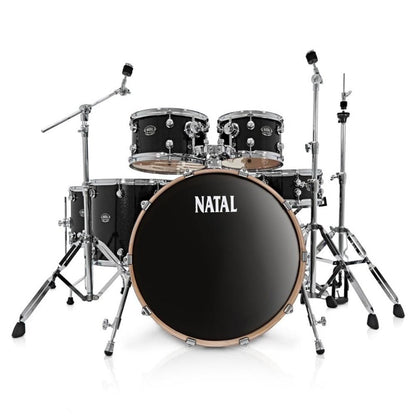 natal acoustic drum kits black natal kar-f20 arcadia series fusion 20 5-piece shell pack acoustic drum kit with hardware & stands    