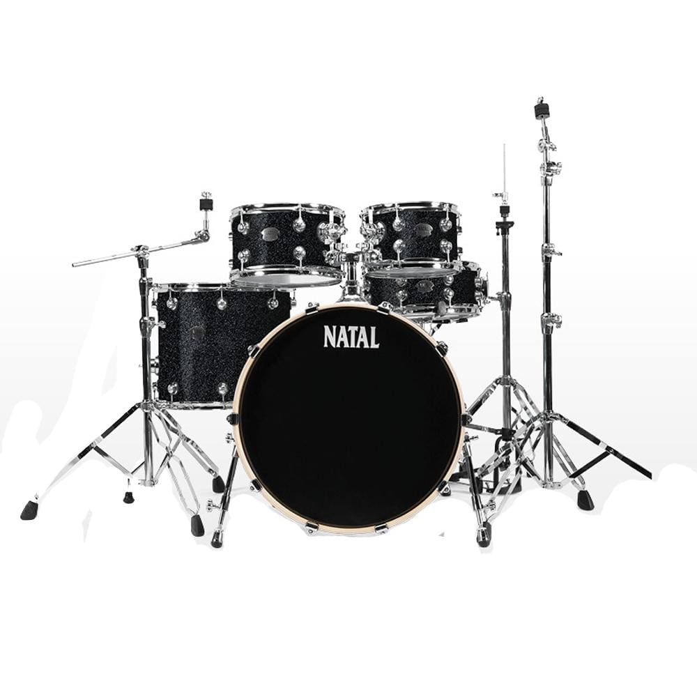 natal acoustic drum kits black sparkle natal kar-uf22 arcadia series us fusion 5-piece shell pack acoustic drum kit with hardware & stands    #color_black-sparkle