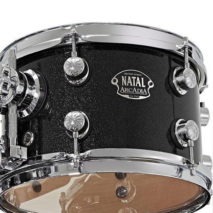 natal acoustic drum kits natal kar-u24 arcadia series us rock 4-piece shell pack acoustic drum kit with hardware & stands - black sparkle