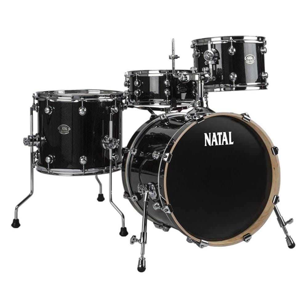 natal acoustic drum kits natal kar-u24 arcadia series us rock 4-piece shell pack acoustic drum kit with hardware & stands - black sparkle