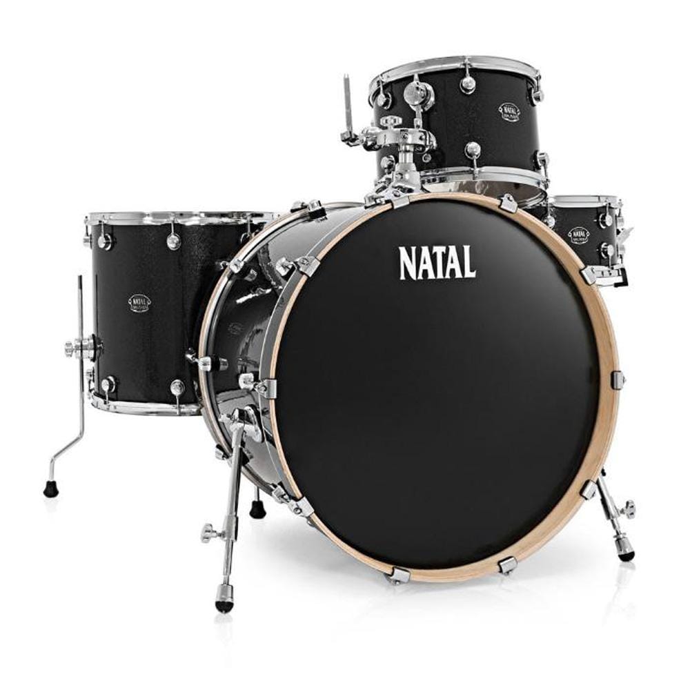 natal acoustic drum kits natal kar-u24 arcadia series us rock 4-piece shell pack acoustic drum kit with hardware & stands - black sparkle
