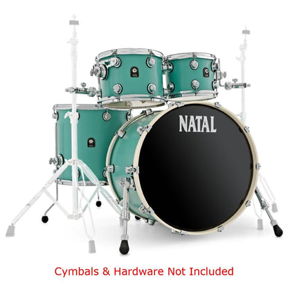 natal acoustic drum kits sea foam green natal cafe racer series uf22 4 piece shell pack acoustic drum kit    