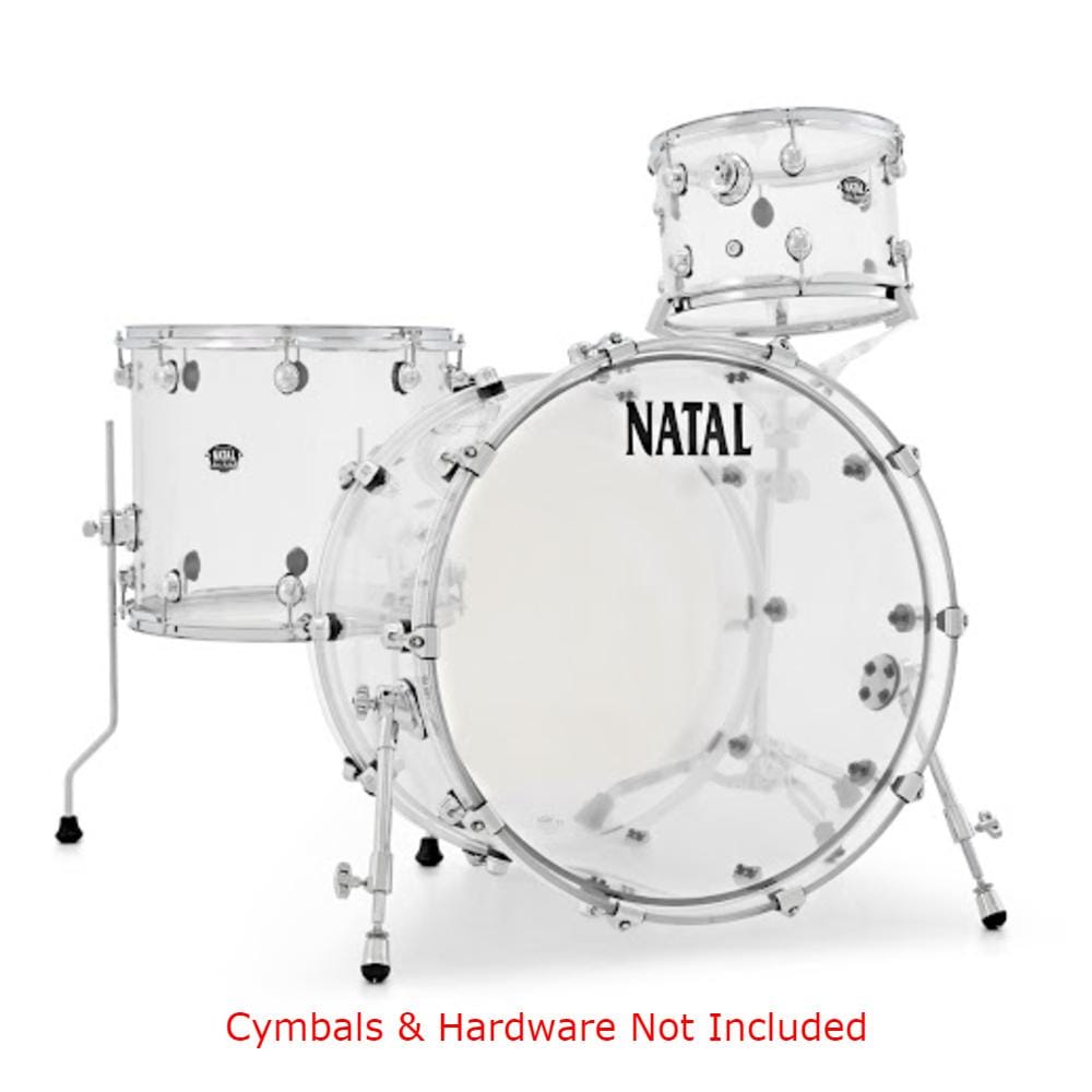 natal acoustic drum kits transparent natal arcadia acrylic series aa1 3 piece shell pack acoustic drum kit   #color_transparent