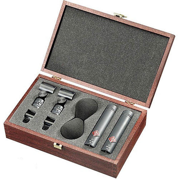 neumann condenser microphones neumann km 185 d nx set with wooden box