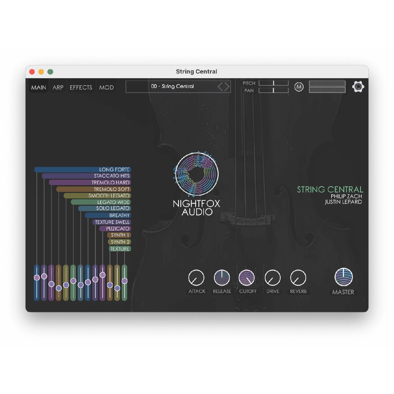 NIGHTFOX_AUDIO Virtual Instruments Nightfox Audio String Central Strings and Piano Layers Plug-In