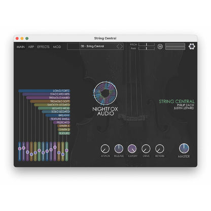 NIGHTFOX_AUDIO Virtual Instruments Nightfox Audio String Central Strings and Piano Layers Plug-In