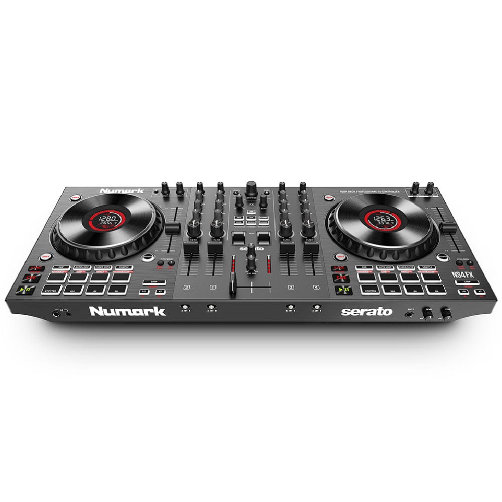 Numark DJ Controller Interfaces Black Numark NS4FX Professional 4-Deck DJ Controller