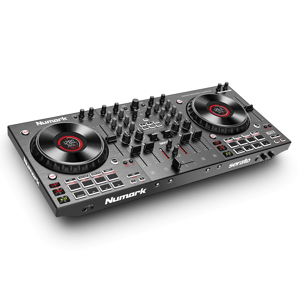 Numark DJ Controller Interfaces Black Numark NS4FX Professional 4-Deck DJ Controller