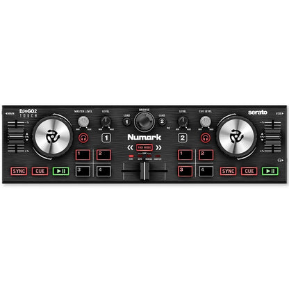 numark dj controller interfaces numark dj2go2 touch pocket dj controller with capacitive touch jog wheels