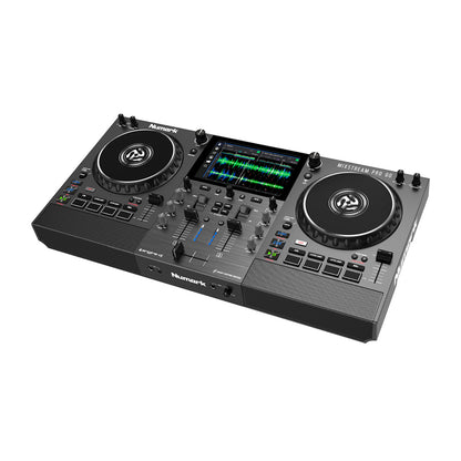 Numark DJ Controller Interfaces Numark Mixstream Pro Go Battery-Powered Standalone Streaming DJ Controller