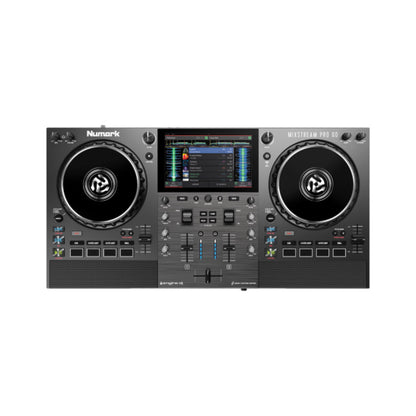 Numark DJ Controller Interfaces Numark Mixstream Pro Go Battery-Powered Standalone Streaming DJ Controller