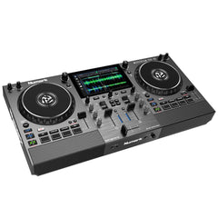 Numark DJ Controller Interfaces Numark Mixstream Pro Go Battery-Powered Standalone Streaming DJ Controller