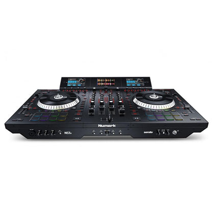 Numark DJ Controller Interfaces Numark NS7III 4-Channel Motorized DJ Controller & Mixer with Screens