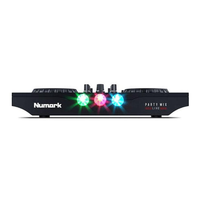 Numark DJ Controller Interfaces Numark Party Mix Live DJ Controller with Built-In Light Show and Speakers