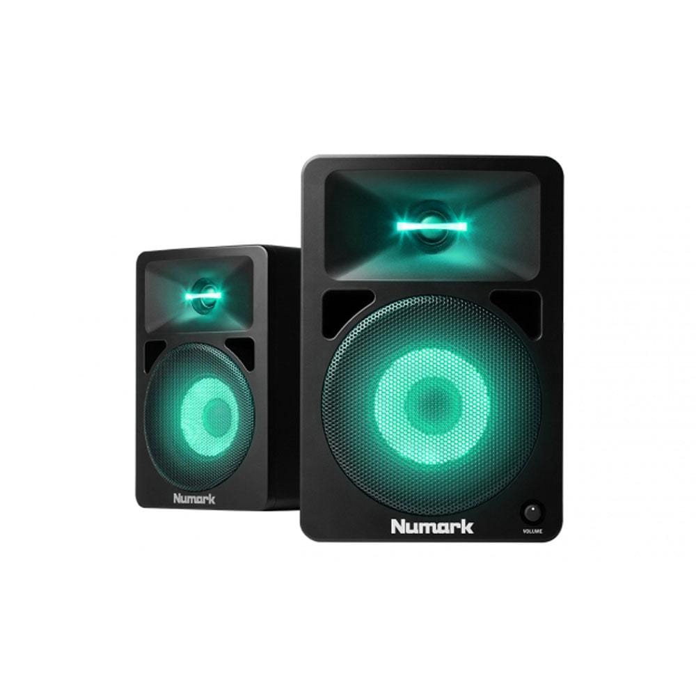 numark monitor speakers numark n-wave 580l powered dj monitors with pulsating lights - pair