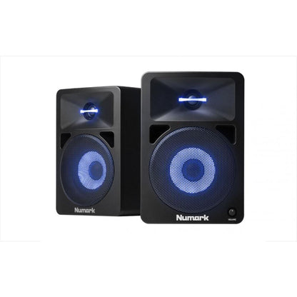 numark monitor speakers numark n-wave 580l powered dj monitors with pulsating lights - pair