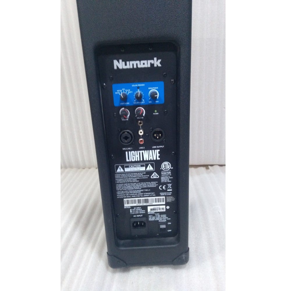 numark speaker cabinets numark lightwave dj loudspeaker with built-in beat sync’d light show - open box b stock