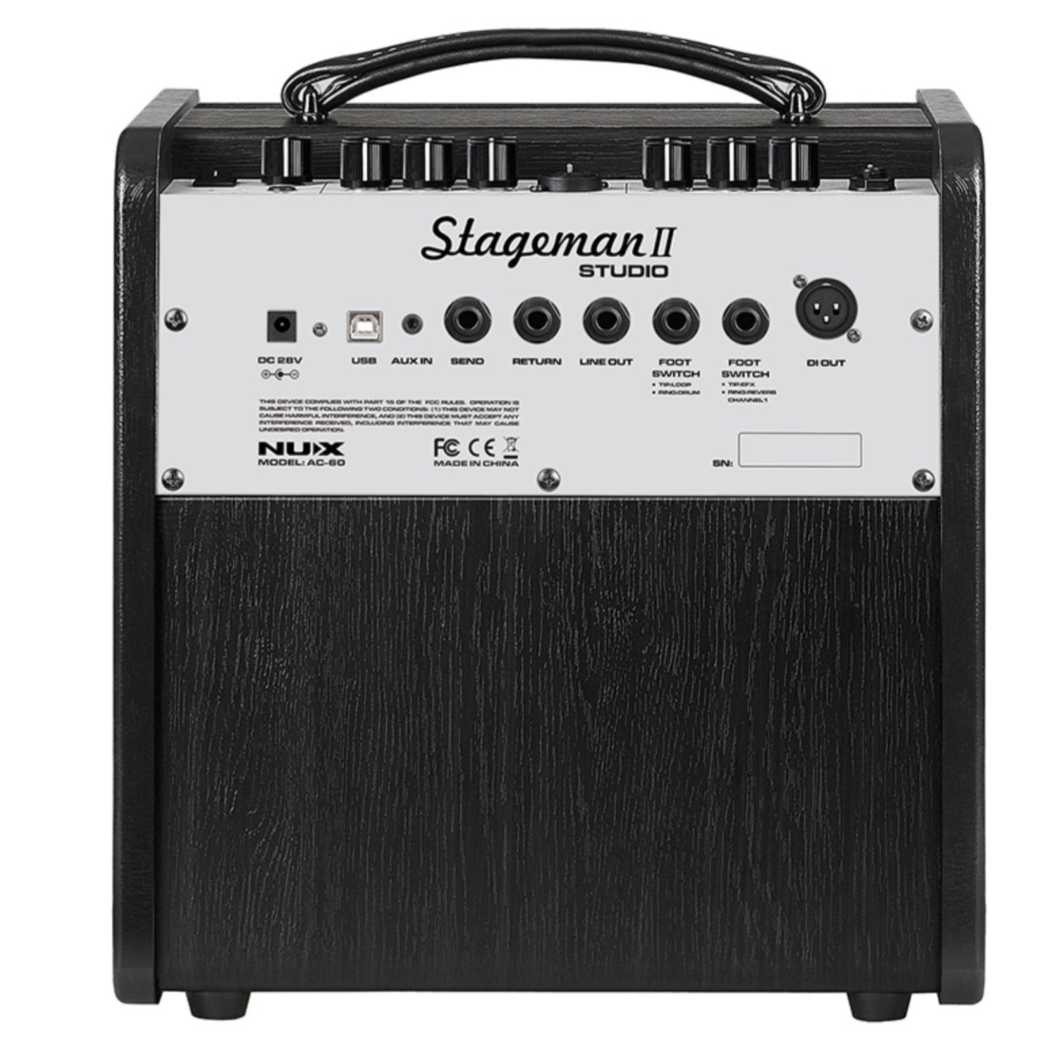 Nux Acoustic Guitar Amplifiers Black Nux AC-60 Stageman II Acoustic Guitar Amplifier